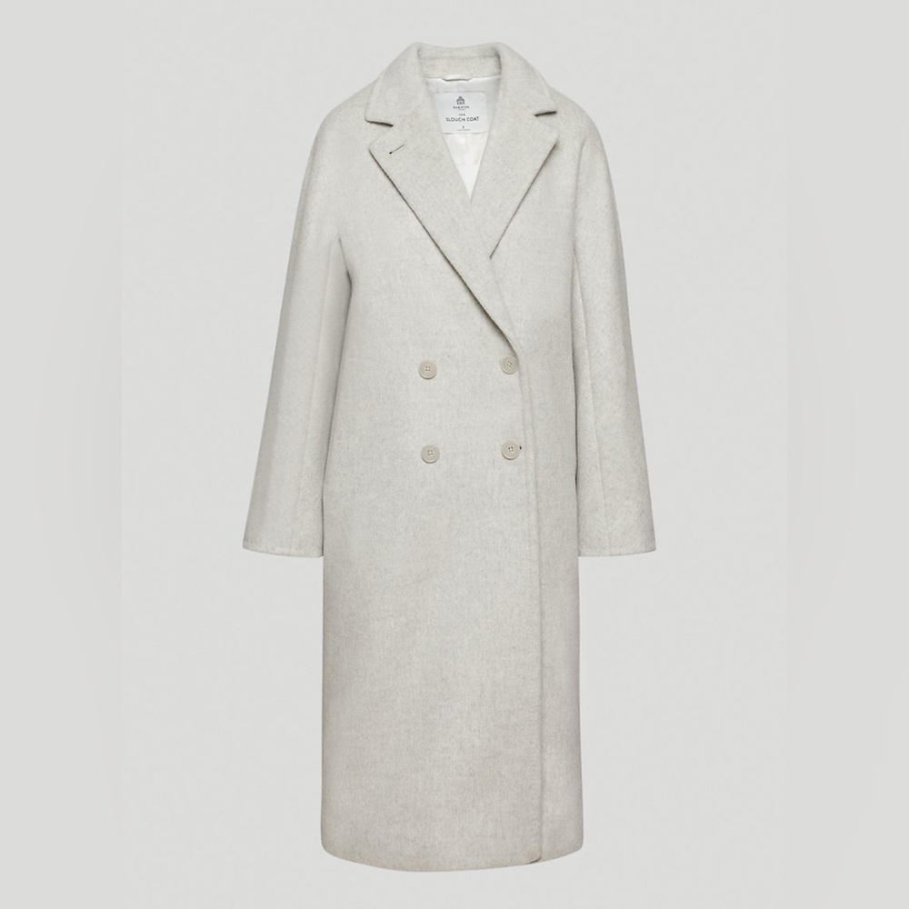 Sold Aritzia the slouch coat heather white (Item no: 91838) size 1
